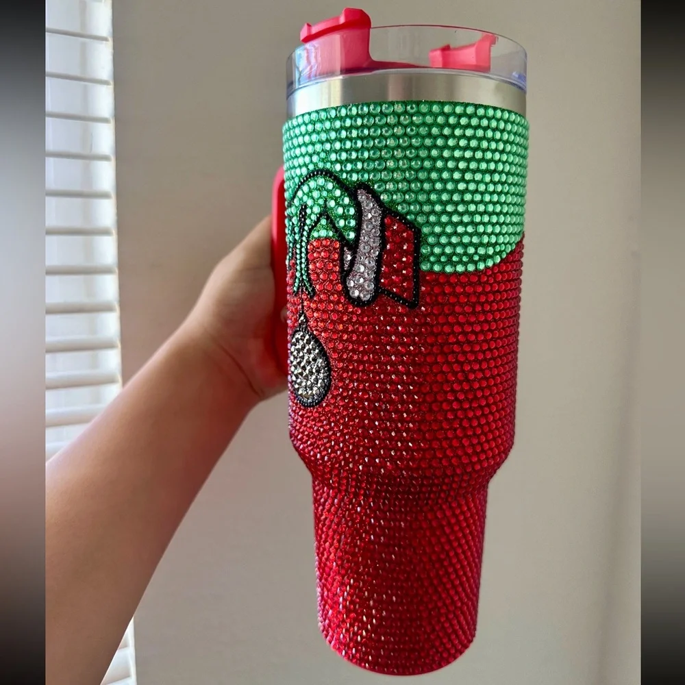 Grinchmas Rhinestone Christmas Tumbler 40oz 🎄 - Picture 4 of 4